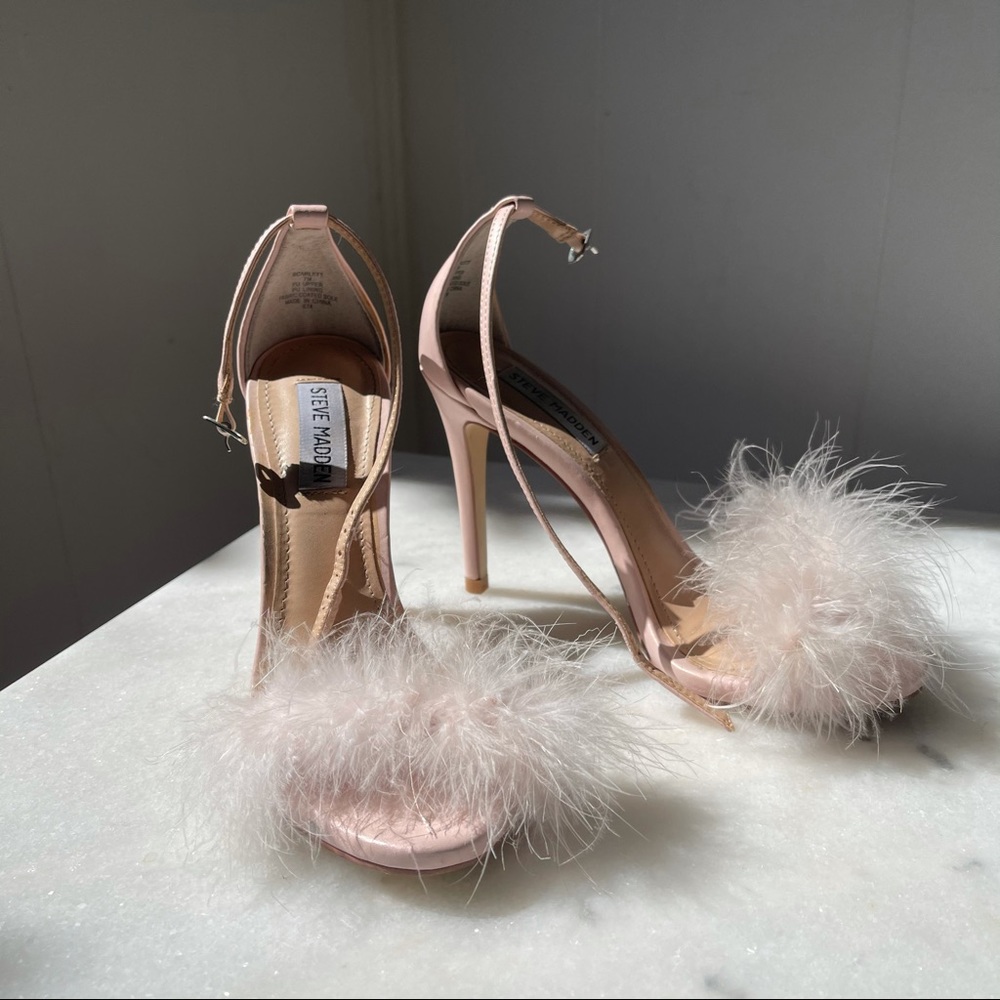 steve madden fluffy feather heels